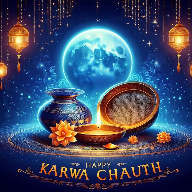 Photo la fête bénie du karwa chauth