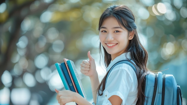 Photo une fille avec un sourire qui dit 