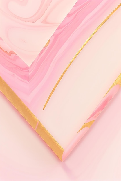 Fond dégradé pastel en marbre rose avec des lignes dorées