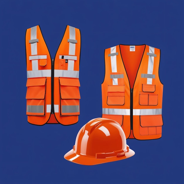 Photo gilets de construction orange avec gilets orange et gilets orange