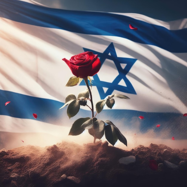 La guerre entre Israël et la Palestine Le drapeau d'Israël, l'étoile de David, le symbole de la guerre, le bombardement de la Palestine israélienne