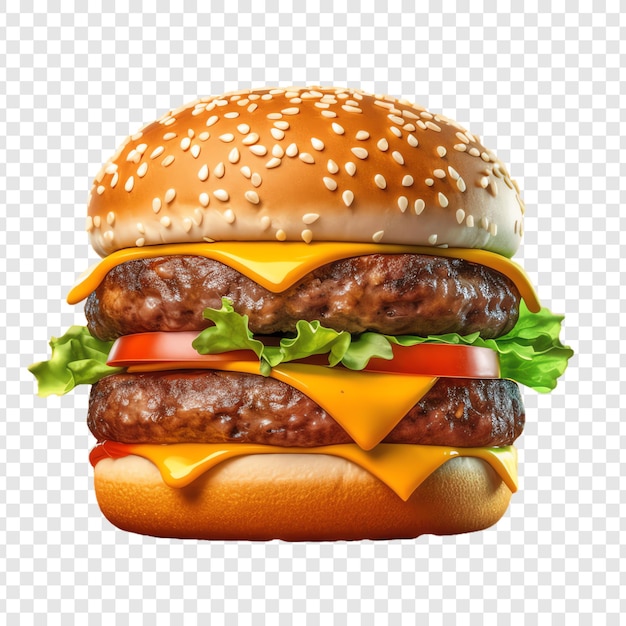 Photo un hamburger avec un cheeseburger et un hamburger dessus