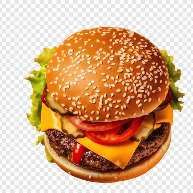 Photo un hamburger avec un hamburger et une image d'un hamburger dessus