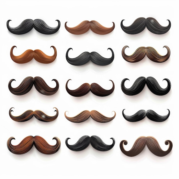 Photo icon de moustache signe hipster symbole de la fête des pères logo de barbier moustache humaine emblème de moustaches vintage