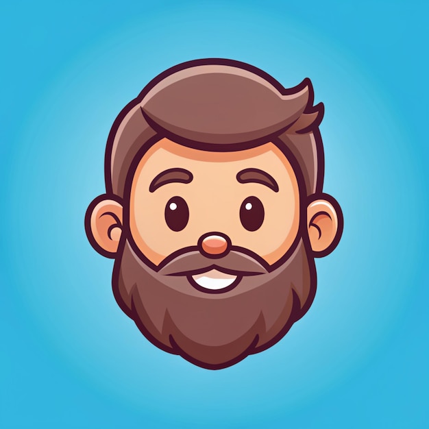 Photo icône vectorielle de dessin animé cute beard man illustration personnes icône familiale concept isolé vecteur premium flat style de dessins animés