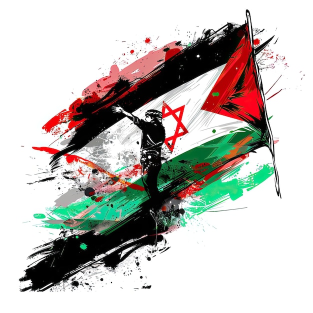 Photo illustration du drapeau de la palestine