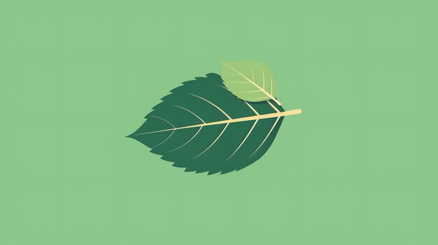 Photo une illustration simple de deux feuilles vertes sur un fond vert