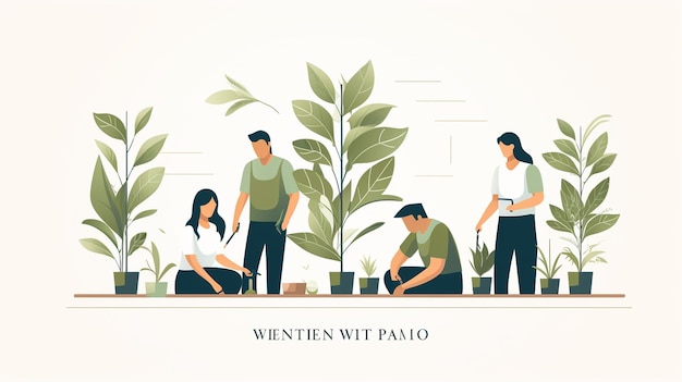 Photo une illustration vectorielle de plantation de personnes