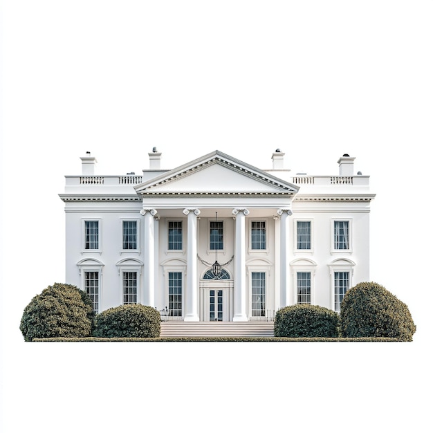 Photo image d'une maison blanche minimaliste sur un fond blanc