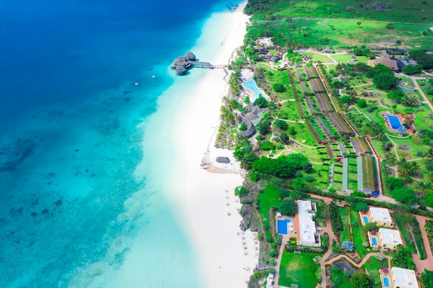 Incroyable vue d'oiseau à Zanzibar