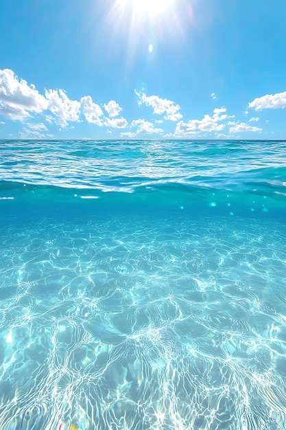 Photo lagune sous-marine sereine avec des vagues douces et des eaux claires