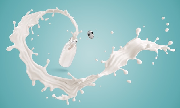 Photo lait ou éclaboussure liquide blanche