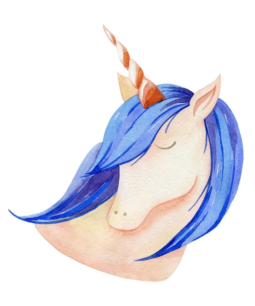 Licorne mignonne aquarelle