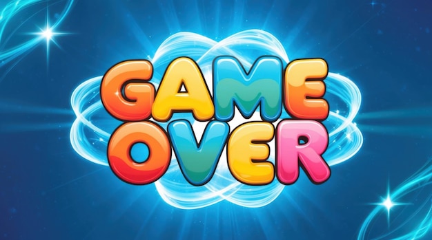 Photo logo coloré de game over avec un design dessiné