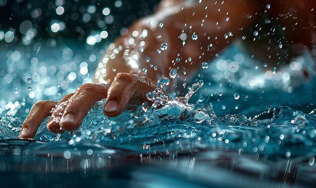 Photo les mains d'une personne sont dans l'eau et l'éclaboussure vient de l'eau.