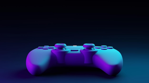 Manette de jeu ou joystick avec rendu 3D de l'espace de copie