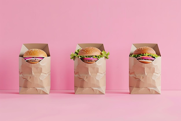 Photo une maquette de boîte à hamburgers