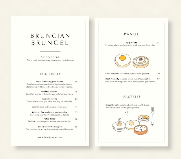 Photo un menu pour le brunch a le nom de panas dessus