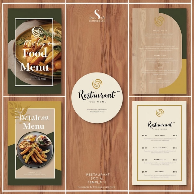 Photo un menu pour le restaurant est affiché avec un menu pour les menus du restaurant