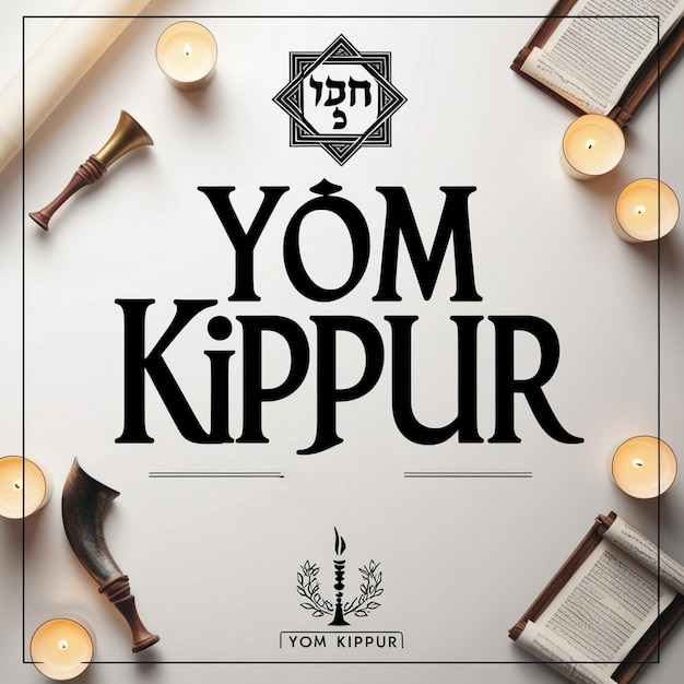 Un modèle de carte de vœux élégant pour Yom Kippur