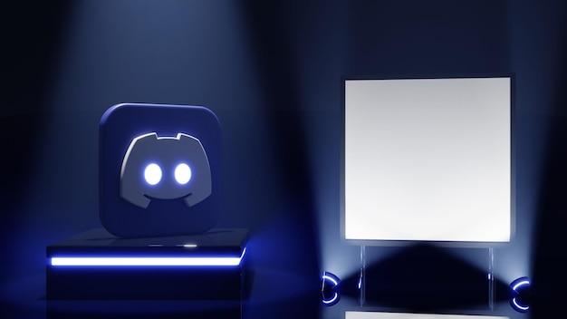 Modèle Discord avec lumière spot et couleur bleu foncé