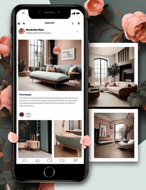 Photo modèle instagram pour la page de design d'intérieur