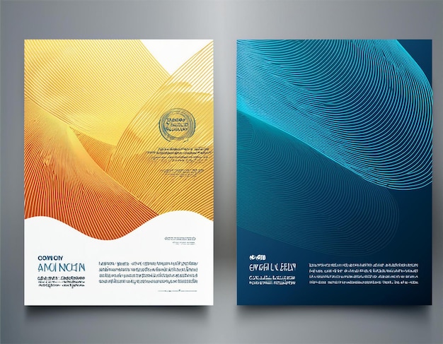 Module de conception de la couverture et de la face arrière A4 en deux couleurs pour l'impression de brochures d'affaires d'entreprise