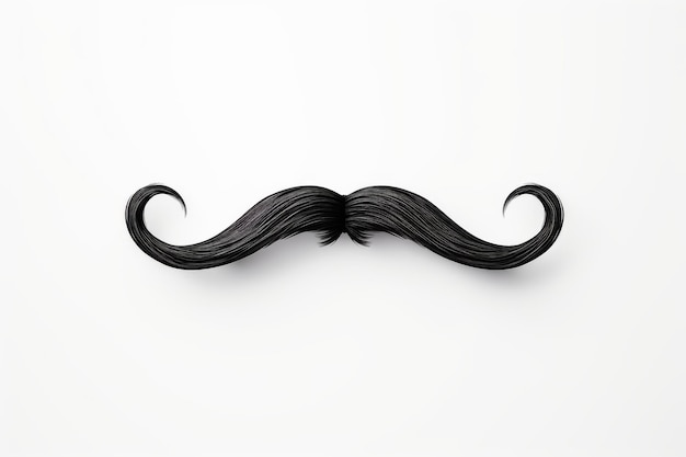 Photo moustache noire la moustache est détaillée avec une forme incurvée et un contour défini ajoutant une touche classique à l'espace blanc sur fond clair transparent png