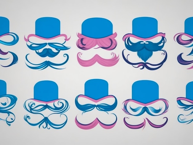 Photo une moustache, des rubans de sensibilisation ou de santé