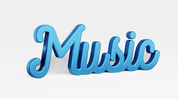 Musique Un logo 3d d'expression calligraphique dans le style du rendu 3d de calligraphie de main