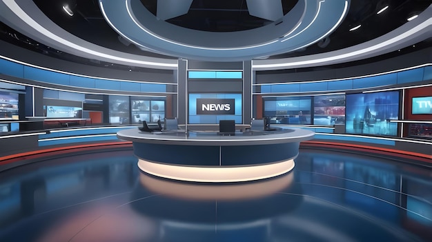 Photo nouvelles ou médias et studio de télévision newsroom arrière-plan pour les émissions de nouvelles