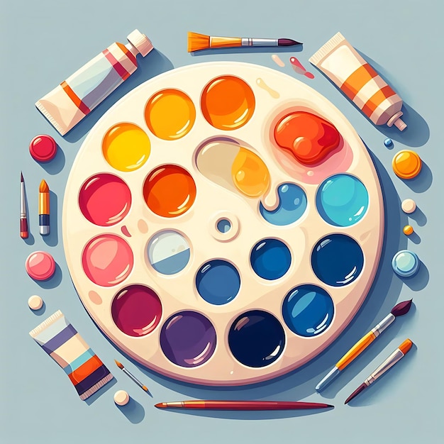 Photo palette de couleurs de peinture