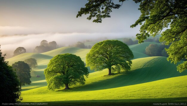 Photo un paysage majestueux et vert avec des vues panoramiques