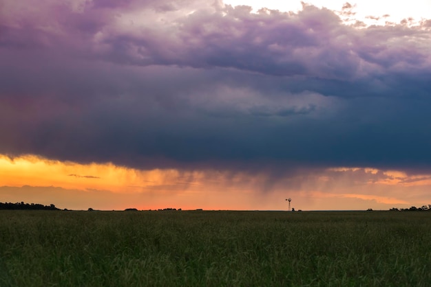 Paysage de tempête de la Pampa La Province de Pampa Patagonie Argentine