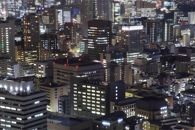 Photo paysage urbain de tokyo dans la nuit