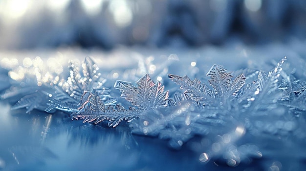 Photo une photo détaillée du gel sur une fenêtre de voiture créant de beaux motifs