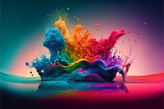 Photo d'un rêve splash RVB paysage couleurs vives hyper