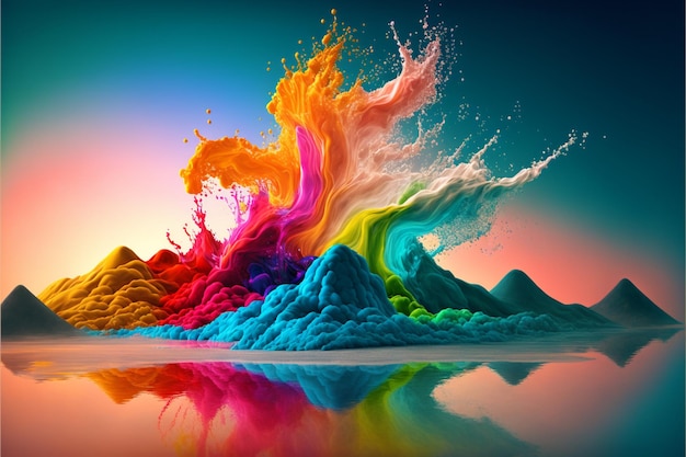 Photo d'un rêve splash RVB paysage couleurs vives hyper