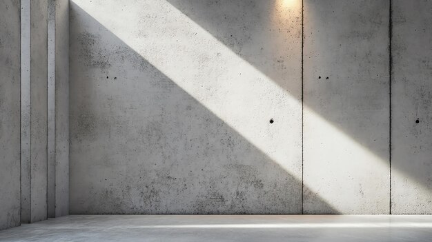 Photo une pièce en béton minimaliste avec de la lumière qui pénètre par une fenêtre