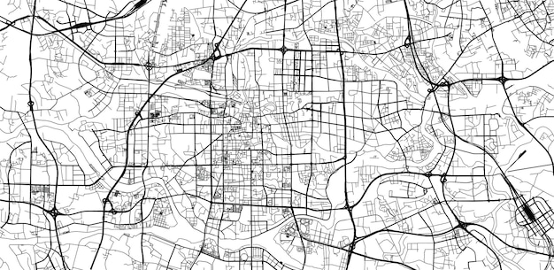 Photo plan de la ville vectorielle urbaine de foshan en chine