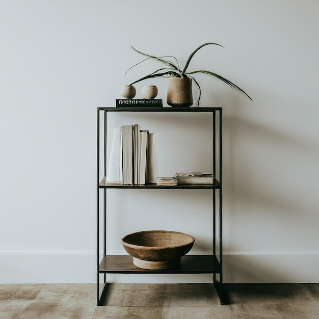 Photo une plante sur une étagère avec un pot dessus