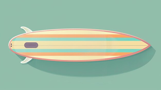 Photo projet plat de planche de surf vue supérieure thème sportif animation pastel de couleur