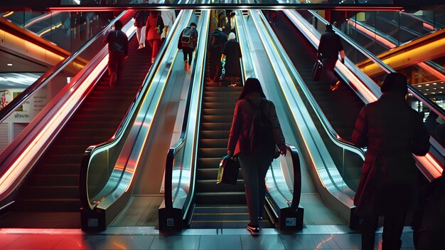 Photo publicité dynamique pour les escaliers mécaniques