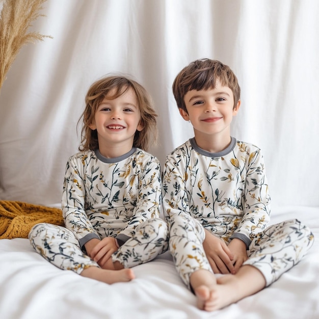 Photo pyjamas en tissu de bambou respectueux de l'environnement