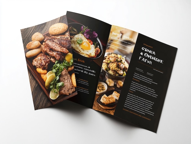 Photo restaurant menu design mockup