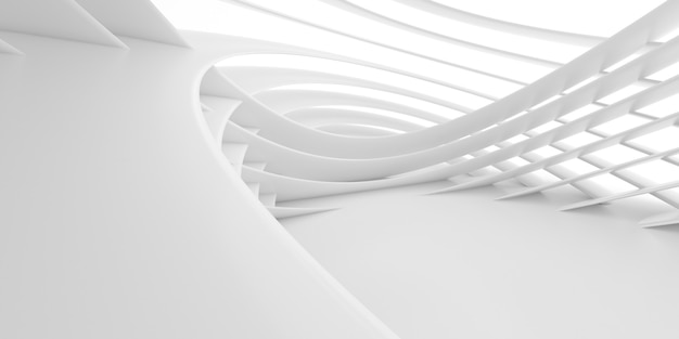 Résumé de fond de lignes blanches, forme dynamique minimale, rendu 3d.