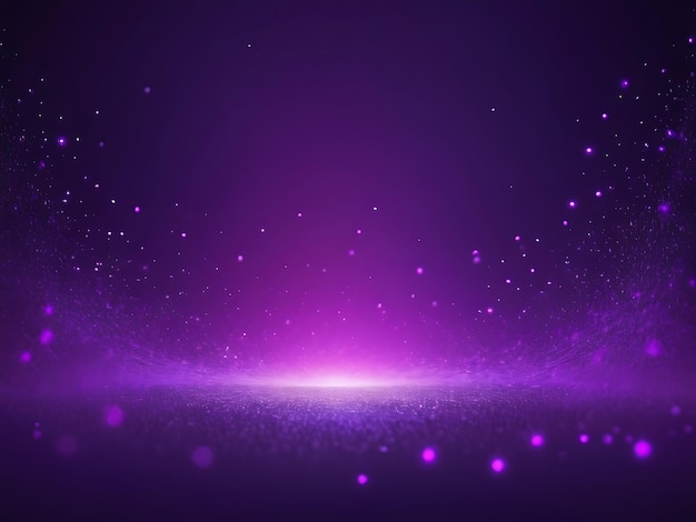 Photo résumé ondes de particules violettes lumineuses avec fond étincelant gradient