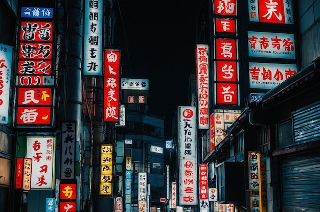 Photo une rue avec beaucoup de panneaux qui le disent