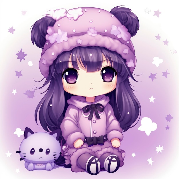 Sanrio Kuromi est une graine de fille pourpre mignonne 2878 style brut v 52 ID d'emploi cd76a247067249b1adf40d206e30725f