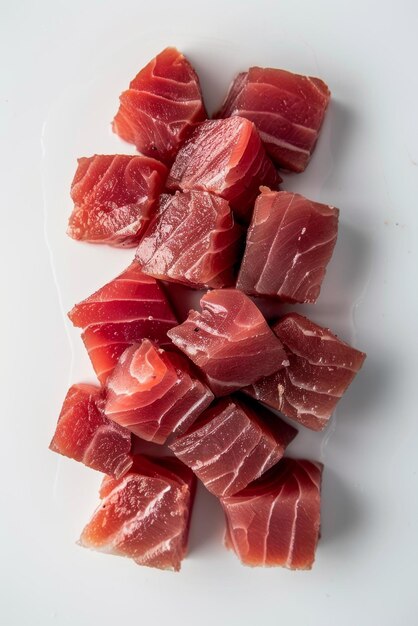 Photo sashimi au thon cru en morceaux